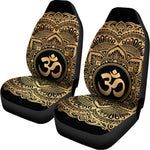 Gold Om Mandala Print Universal Fit Car Seat Covers