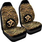 Gold Om Mandala Print Universal Fit Car Seat Covers