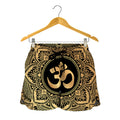 Gold Om Mandala Print Women's Shorts