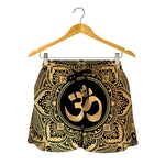 Gold Om Mandala Print Women's Shorts