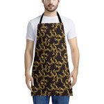 Gold Om Symbol Pattern Print Apron