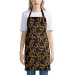Gold Om Symbol Pattern Print Apron