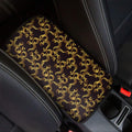 Gold Om Symbol Pattern Print Car Center Console Cover