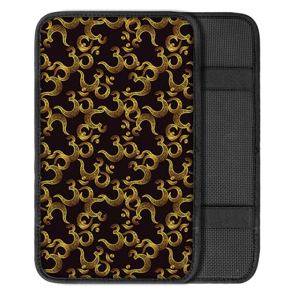 Gold Om Symbol Pattern Print Car Center Console Cover