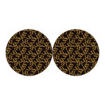 Gold Om Symbol Pattern Print Car Coasters