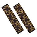 Gold Om Symbol Pattern Print Car Seat Belt Covers