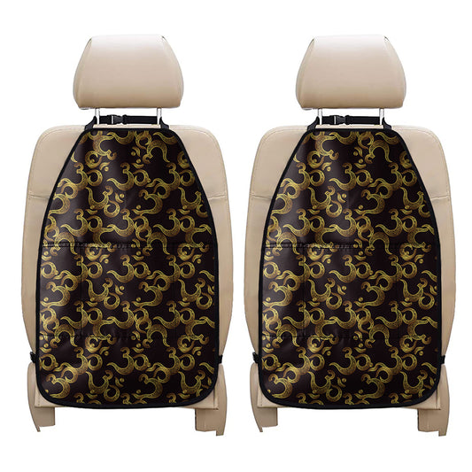 Gold Om Symbol Pattern Print Car Seat Organizers