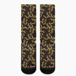 Gold Om Symbol Pattern Print Crew Socks