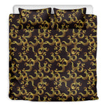 Gold Om Symbol Pattern Print Duvet Cover Bedding Set