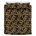 Gold Om Symbol Pattern Print Duvet Cover Bedding Set