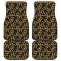 Gold Om Symbol Pattern Print Front and Back Car Floor Mats