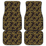 Gold Om Symbol Pattern Print Front and Back Car Floor Mats