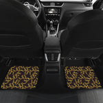 Gold Om Symbol Pattern Print Front and Back Car Floor Mats