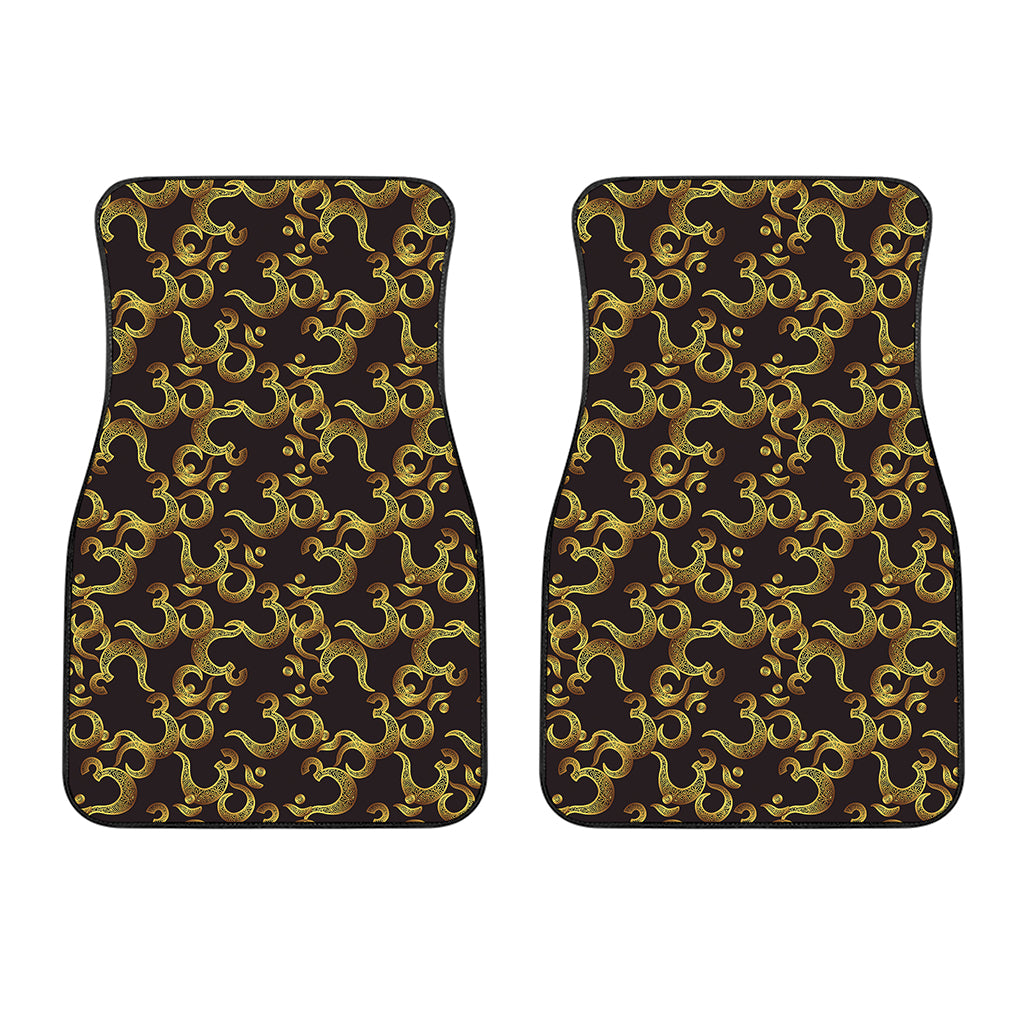 Gold Om Symbol Pattern Print Front Car Floor Mats