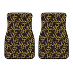 Gold Om Symbol Pattern Print Front Car Floor Mats
