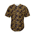 Gold Om Symbol Pattern Print Men's Baseball Jersey
