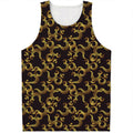 Gold Om Symbol Pattern Print Men's Tank Top
