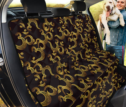 Gold Om Symbol Pattern Print Pet Car Back Seat Cover
