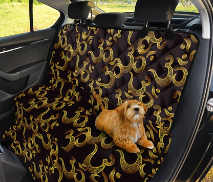 Gold Om Symbol Pattern Print Pet Car Back Seat Cover