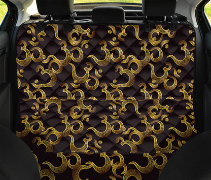 Gold Om Symbol Pattern Print Pet Car Back Seat Cover
