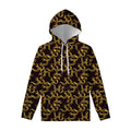 Gold Om Symbol Pattern Print Pullover Hoodie