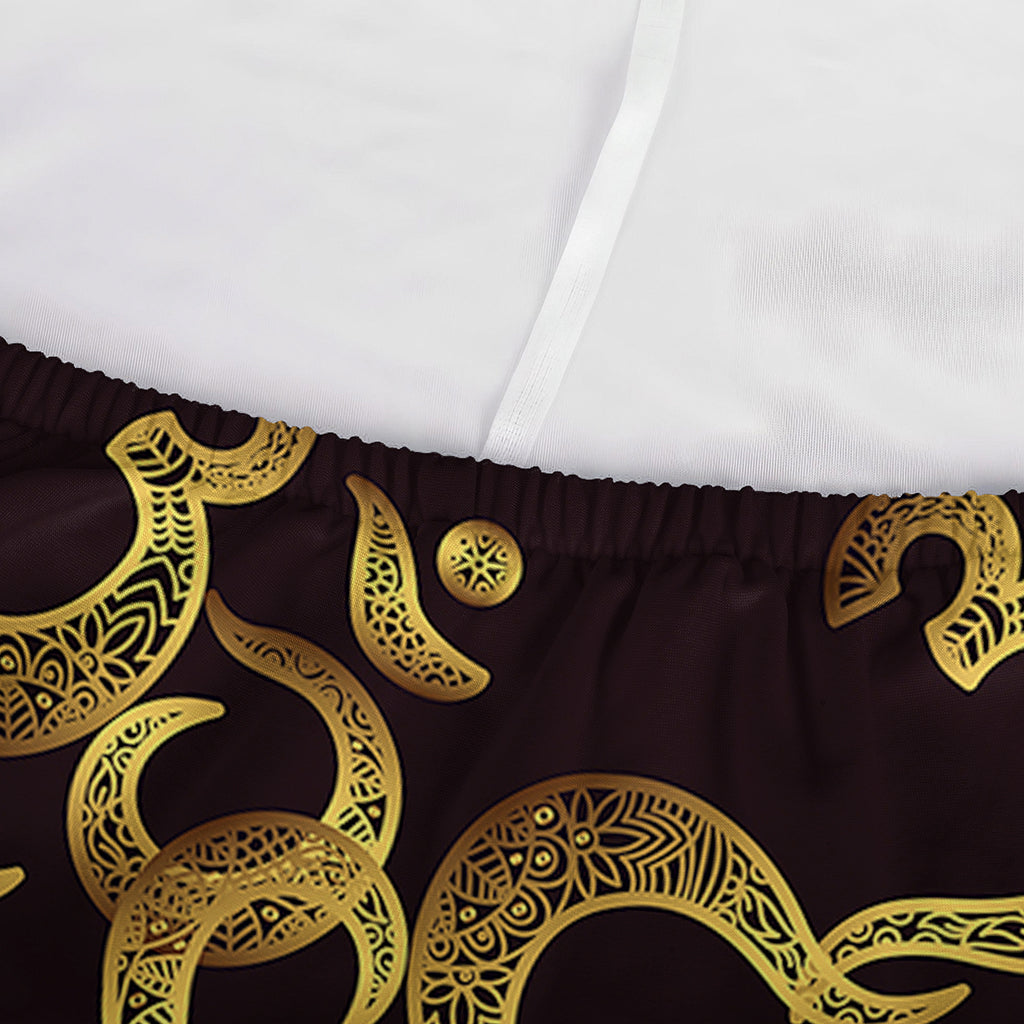 Gold Om Symbol Pattern Print Sofa Cover