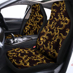 Gold Om Symbol Pattern Print Universal Fit Car Seat Covers