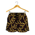 Gold Om Symbol Pattern Print Women's Shorts