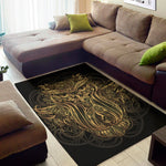 Gold Owl Spirit Print Area Rug
