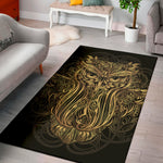 Gold Owl Spirit Print Area Rug