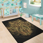 Gold Owl Spirit Print Area Rug