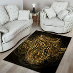 Gold Owl Spirit Print Area Rug