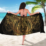 Gold Owl Spirit Print Beach Sarong Wrap