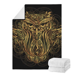 Gold Owl Spirit Print Blanket