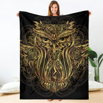 Gold Owl Spirit Print Blanket