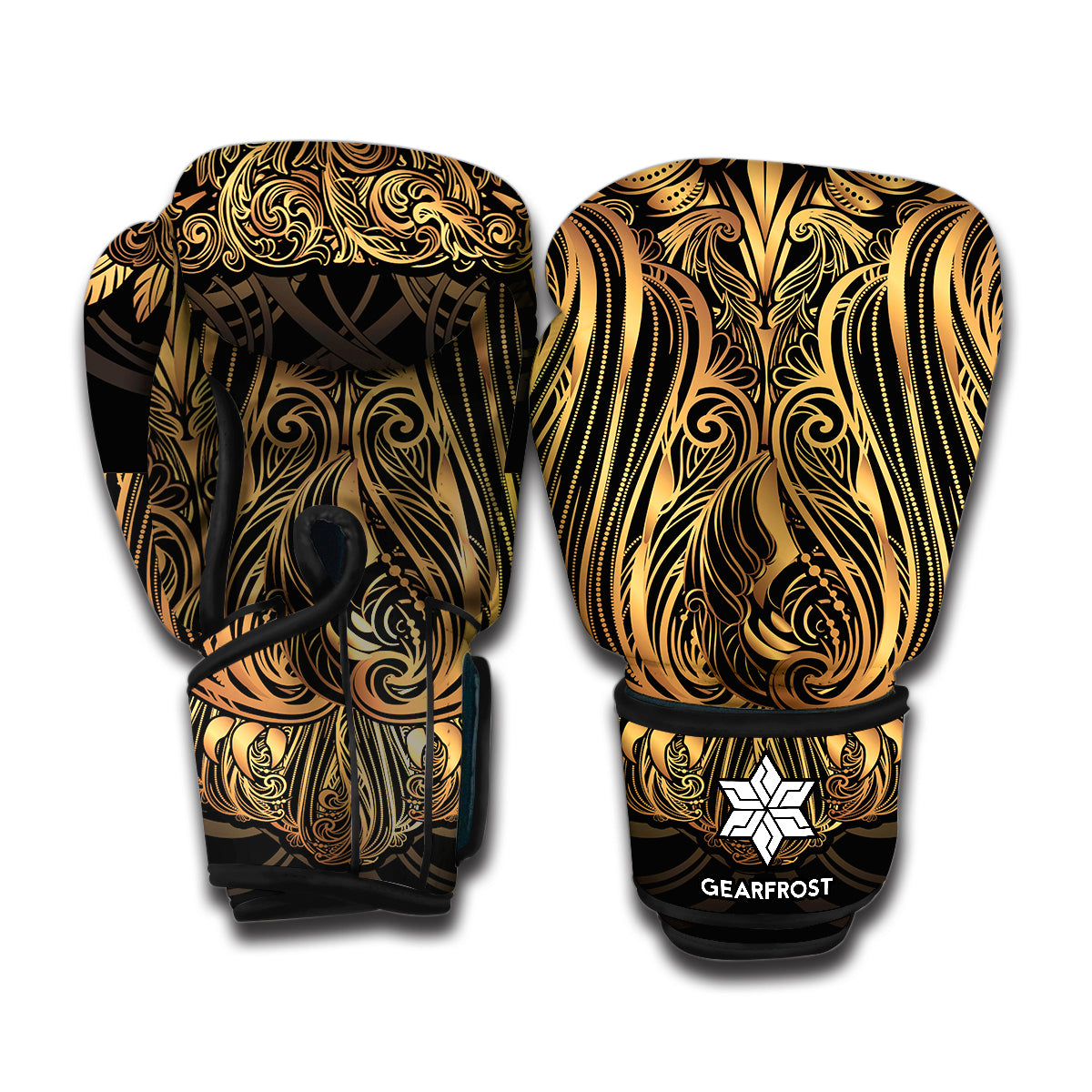 Gold Owl Spirit Print Boxing Gloves