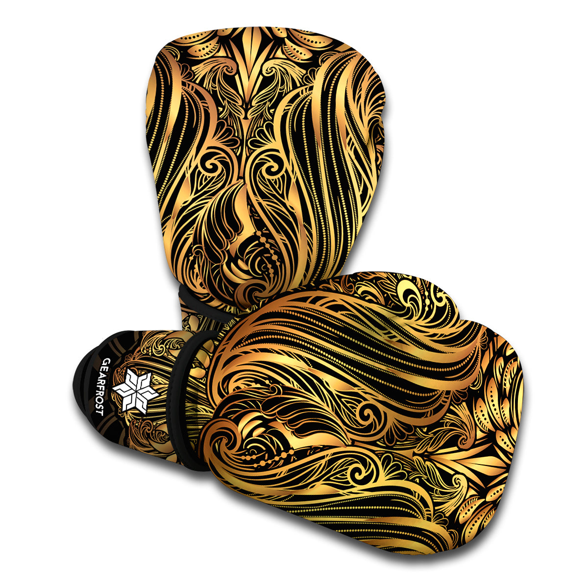 Gold Owl Spirit Print Boxing Gloves