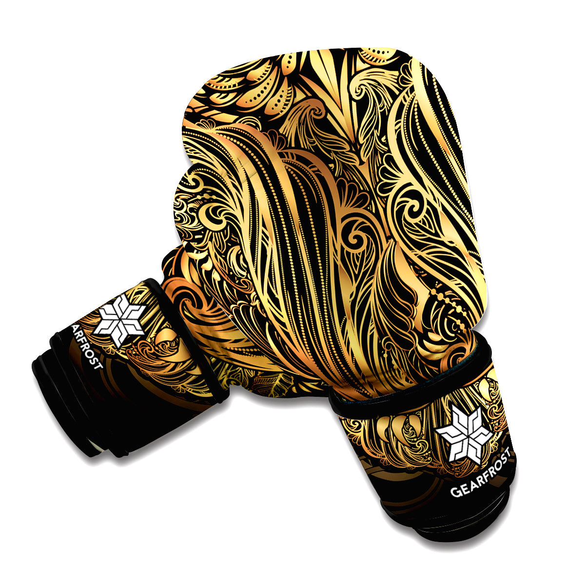 Gold Owl Spirit Print Boxing Gloves