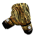 Gold Owl Spirit Print Boxing Gloves