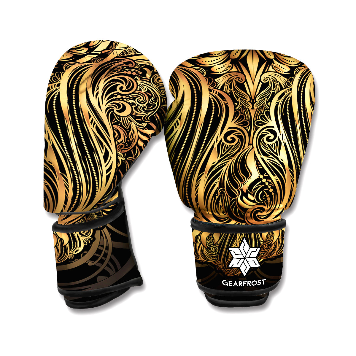 Gold Owl Spirit Print Boxing Gloves