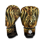 Gold Owl Spirit Print Boxing Gloves