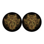 Gold Owl Spirit Print Car Coasters