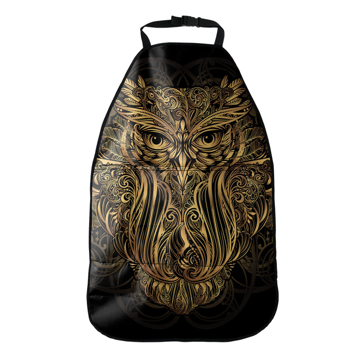 Gold Owl Spirit Print Car Seat Organizers