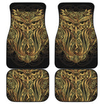 Gold Owl Spirit Print Front and Back Car Floor Mats