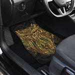 Gold Owl Spirit Print Front and Back Car Floor Mats