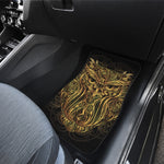 Gold Owl Spirit Print Front and Back Car Floor Mats