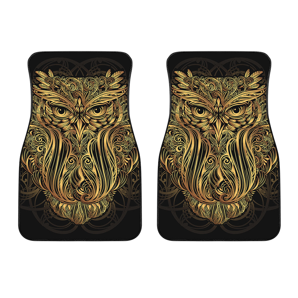 Gold Owl Spirit Print Front Car Floor Mats