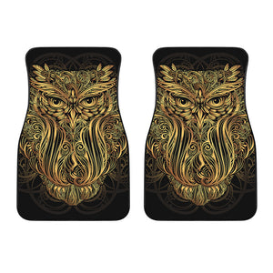 Gold Owl Spirit Print Front Car Floor Mats