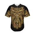 Gold Owl Spirit Print Men's Baseball Jersey