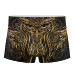 Gold Owl Spirit Print Men's Boxer Briefs